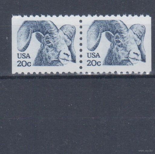 [1952] США 1982. Фауна.Горный баран. Одиночный выпуск в паре. MNH
