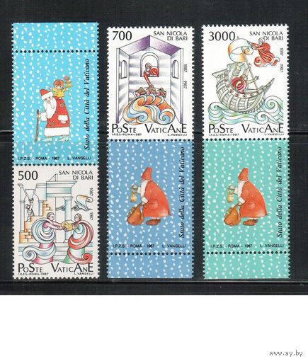Ватикан-1987,(Мих.934-936) **   , Святой Николай, Новый Год(полная серия)