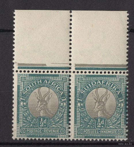 Южная Африка 1948 ** Газель, сцепка 2 марки (SG 126) верхнее поле, Британские колонии