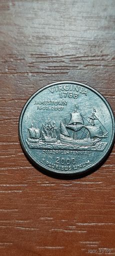 США Штаты и территории 25 центов (квотер) Вирджиния 2000