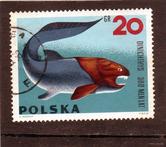 Польша.Ми-1655. Динихтис. Серия: Доисторические животные.1966.