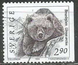 Швеция. Медведь. 1993г. Mi#1757.