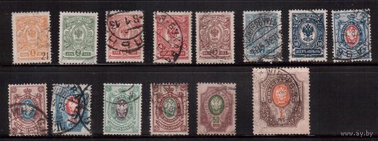 Россия-1912-1916 (Заг.94-108) гаш. , без ВЗ, 19-й выпуск, Царская Россия,14 марок, 2-й выпуск