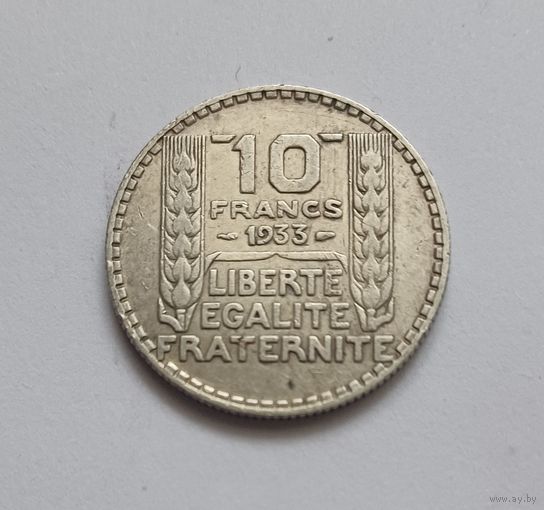 10 франков. 1933г. 680 пр.,Франция.Торг уместен.