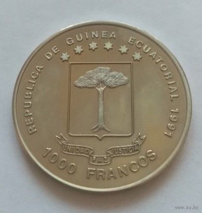 1000 франков 1991. Экваториальная Гвинея. Бранденбургские ворота. Тираж всего 5150!!!