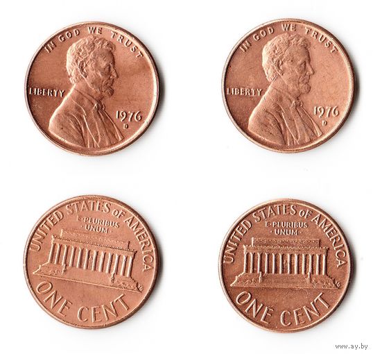 1 цент США 1976 (D) года