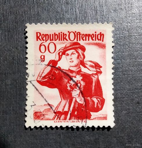 Марка Австрия 1948 год Национальный костюм