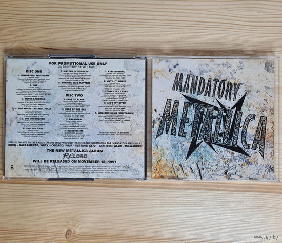 Metallica - Mandatory Metallica (2 x Promo CD, USA, 1997, лицензия)
