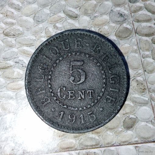 5 сантимов 1915 года Бельгия. Король Альберт 1.