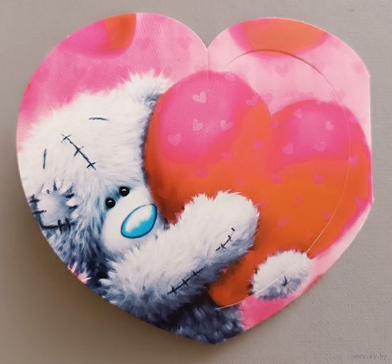 Валентинка. Мишка Тэдди. Открыточка  двойная