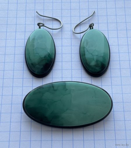 ВИНТАЖНЫЙ НАБОР(КОМПЛЕКТ) БИЖУТЕРИИ СССР(СЕРЬГИ+БРОШЬ). )