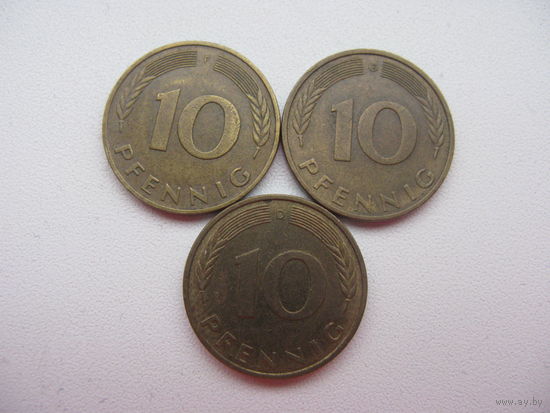 ФРГ 10 пфеннигов 1984 D. F. G.