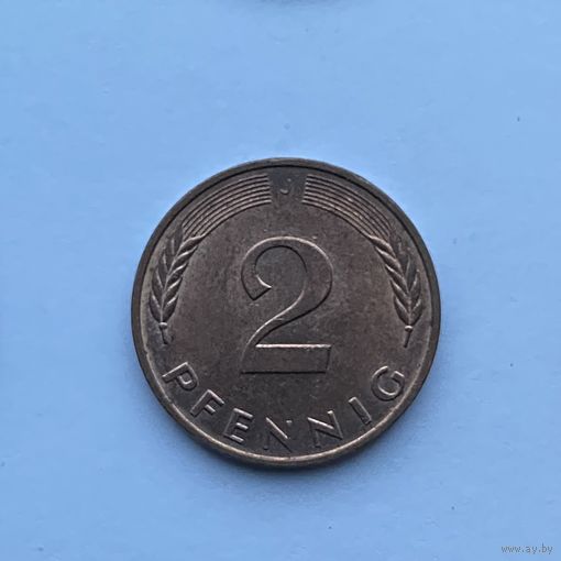 2 пфеннига 1989 J ФРГ