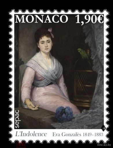 2020 Монако 3496 SEPAC. Искусство в национальной коллекции. Живопись. Ева Гонсалес. Безразличие **