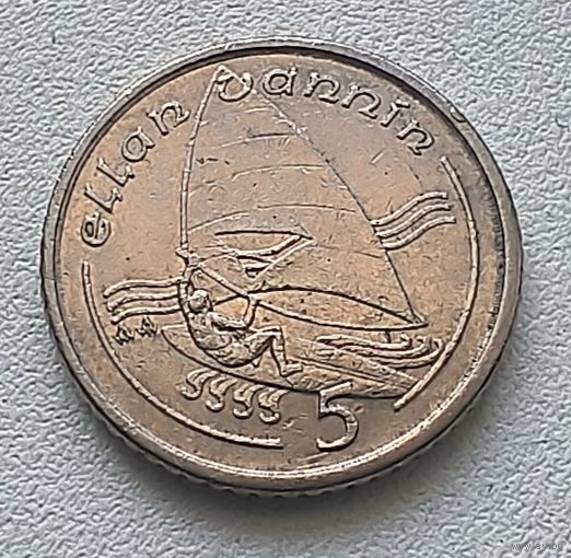 Остров Мэн 5 пенсов 1990 АА  2-1-37