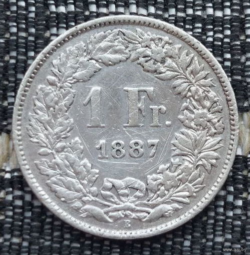 Швейцария 1 франк 1887 года, B. Серебро! Сторгуй за свою цену, предложи обмен!