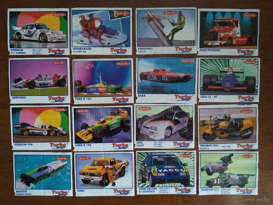 Вкладыши Турбо TURBO Sport (серия 1-70) Цена за лот 36 штук