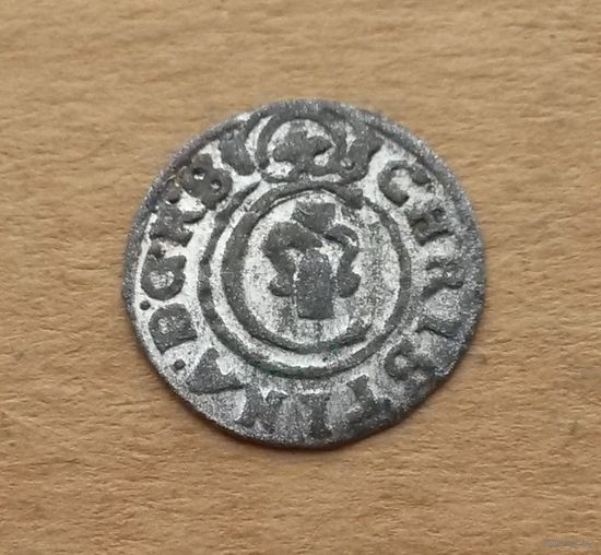 Шведская Ливония, королева Кристина Ваза (1632-1654), солид 1648 г., в блеске