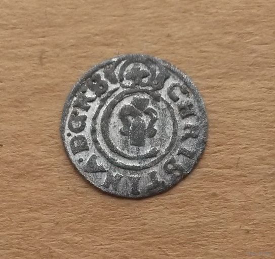 Шведская Ливония, королева Кристина Ваза (1632-1654), солид 1648 г., в блеске