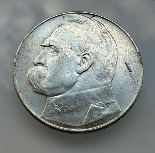 10 злотых 1937 г.  Польша.  ПИЛСУДСКИЙ.  СЕРЕБРО.