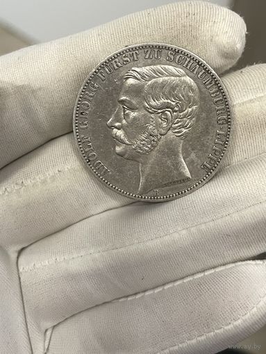 Очень редкий талер 1865 шаумбург липпе в отличном сохране для своего типа !