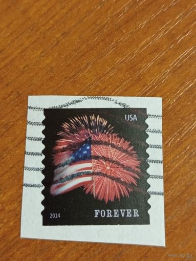 2014 США флаг самоклейка (4-2)