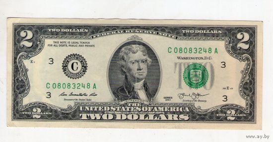 2 доллара 2013 г. С08083248А. Филадельфия.