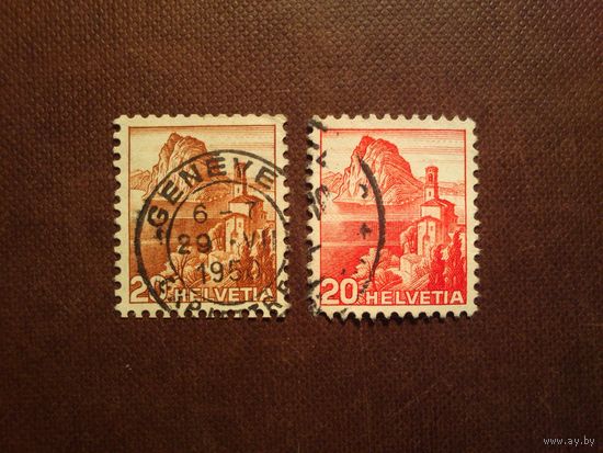 Швейцария 1938/48 гг. Церковь Кастаньола и массив Сан-Сальваторе./44а/