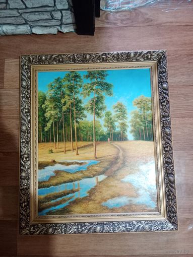 Картина Весна ДВП орголит,масло автор Антоненко А.И. 2002 г.
