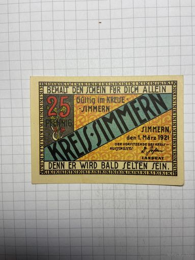 Нотгельд 25 пфеннигов Германия -3012