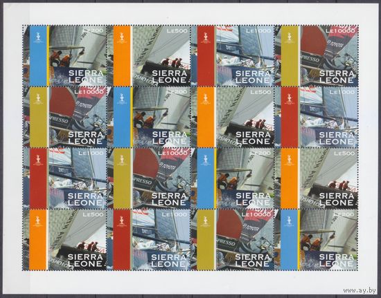2008 Сьерра-Леоне 5079-5082Sheet регата "Кубок Америки" 36,00 евро