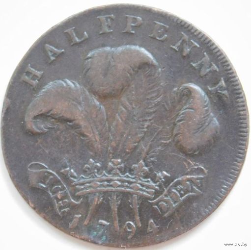20. Англия пол пенни, токен 1794 год
