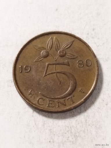 Нидерланды 5 центов 1980
