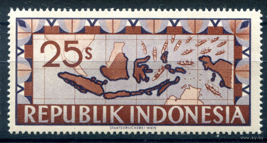 Индонезия - 1949г. - локальные марки, провал нидерландской блокады, карта, 25 S - 1 марка - MNH [Mi 93]. #4-W2-121-A-2