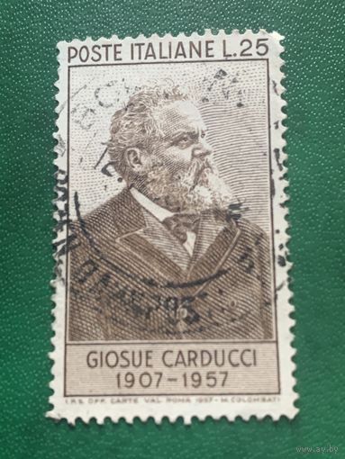 Италия 1957. Поэт Giosue Carducci 1907-1957