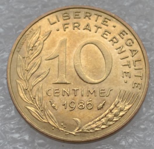 Франция, 10 сантимов 1986 г.