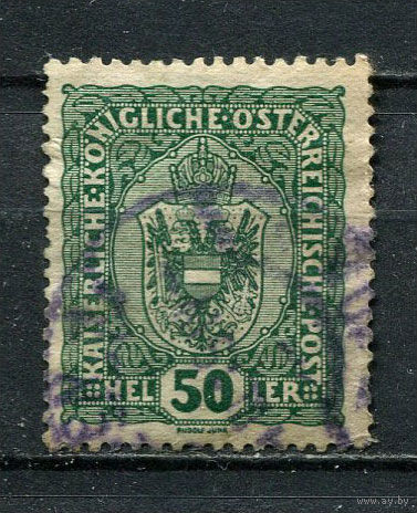 Австро-Венгрия - 1916/1918 - Герб 50H - [Mi.195] - 1 марка. Гашеная.  (Лот 20FQ)-T25P2