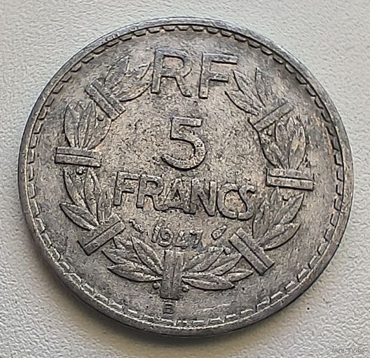 Франция 5 франков, 1947 В  2-7-6