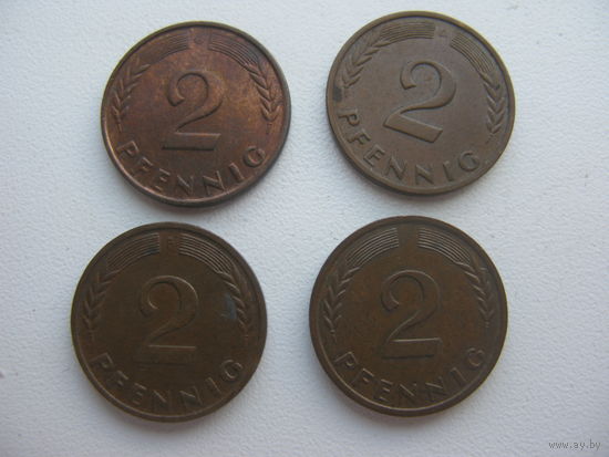 ФРГ  2 пфеннига   1961 G . J . F . D .