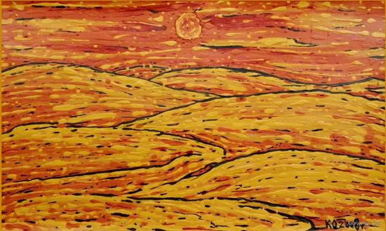 Пески... Пустыня... акрил, бумага 2008, Котов Олег