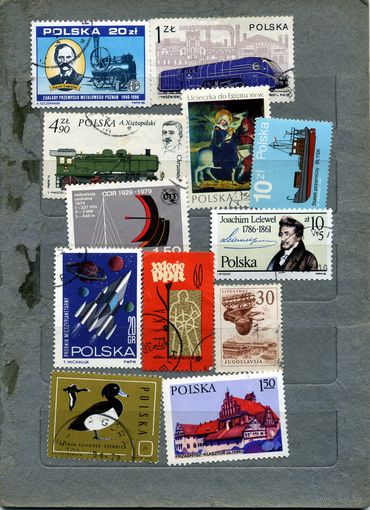 ПОЛЬША, Сборный лот   12м  по 10 коп шт  гашеная