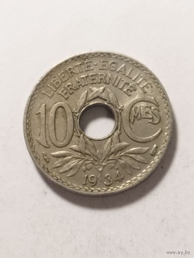 Франция 10 сантим 1934