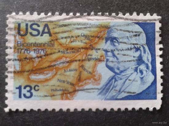 США 1976 Бенджамин Франклин, карта США