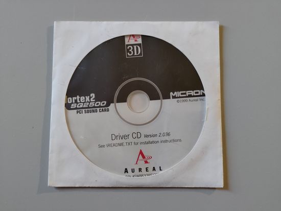 Aureal SQ2500 (Vortex 2) Driver CD оригинальный