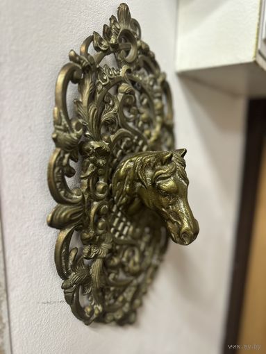 Роскошная интерьерная вещь, вешалка, панно, латунь, тяжелая, много лотов с рубля