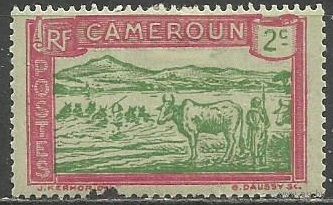Камерун(Французский). Стадо переходит реку. 1925г. Mi#70.