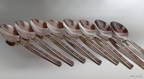 Ложки. Мельхиор. Посеребрение. 8 ложек