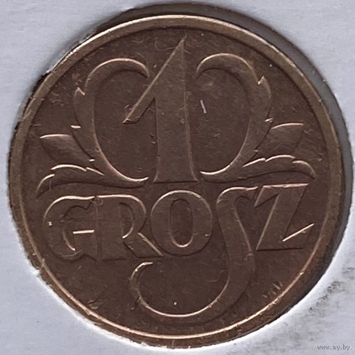 Польша 1 грош 1938 г. Состояние. В холдере