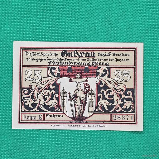 Старт с 1 Рубля !!! Банкнота Германия Нотгельд 25 ПФЕННИГ