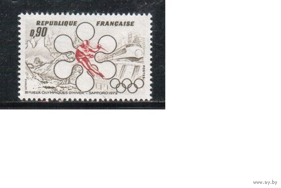Франция-1972,(Мих.1781) , ** , Спорт,   Зимняя ОИ-1972(одиночка)